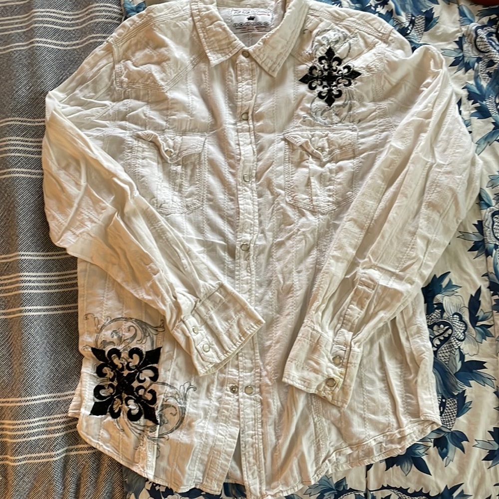 Pop icon clothing - mens long sleeve button up